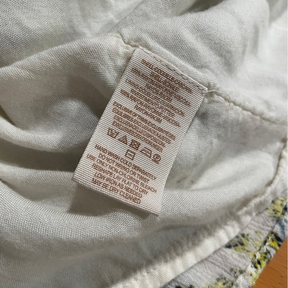 Free People Cotton Twist Strap Floral Slouchy Mini Dress/Tunic Top Sz L - Picture 3 of 6